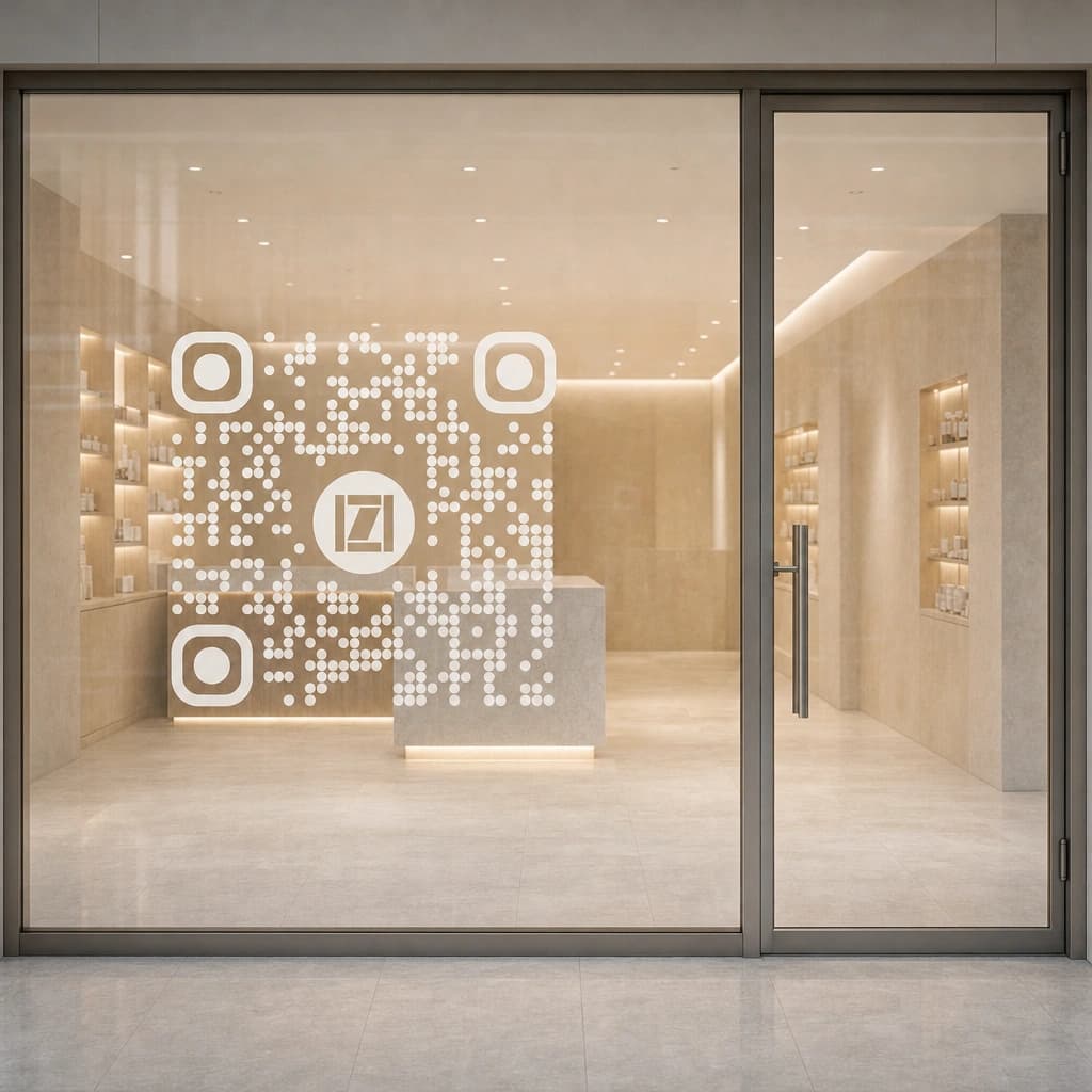 Cod QR pe vitrina clinicii sau salonului pentru programări online