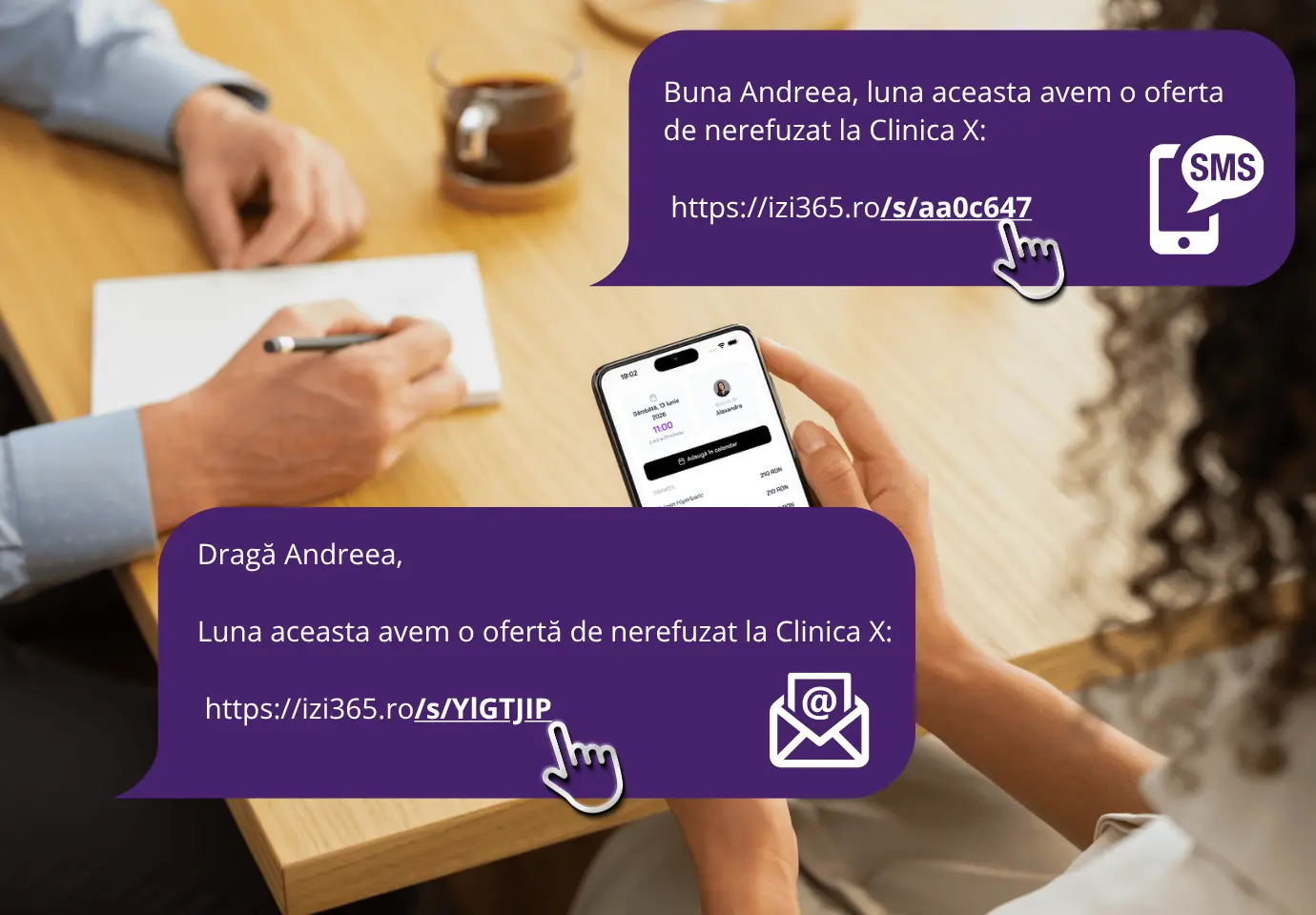 Linkuri scurte individuale în mesaje SMS și E-mail pentru campanii