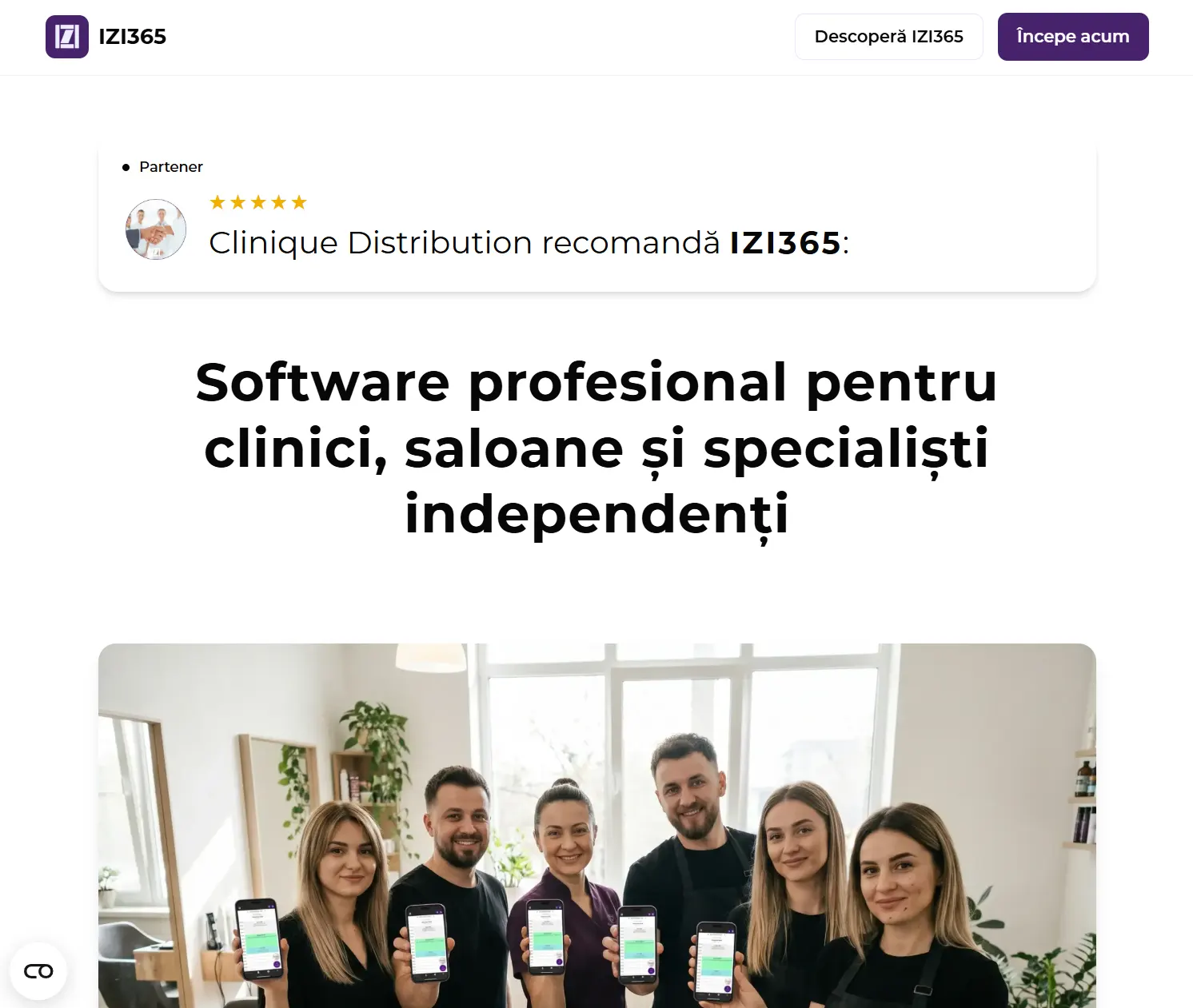 Exemplu pagină publică partener IZI365